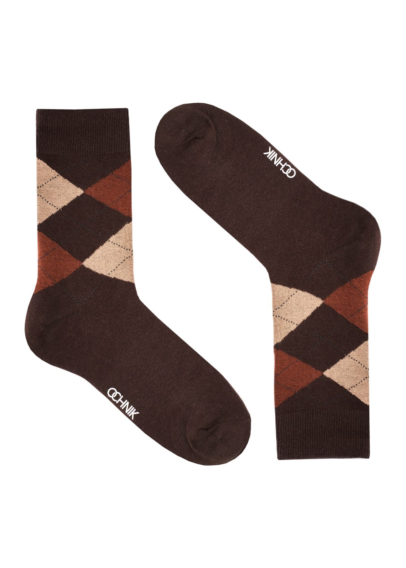 Men's long socks with pattern SKAMT-0197-1H(Z26), side view of the product on a white background.