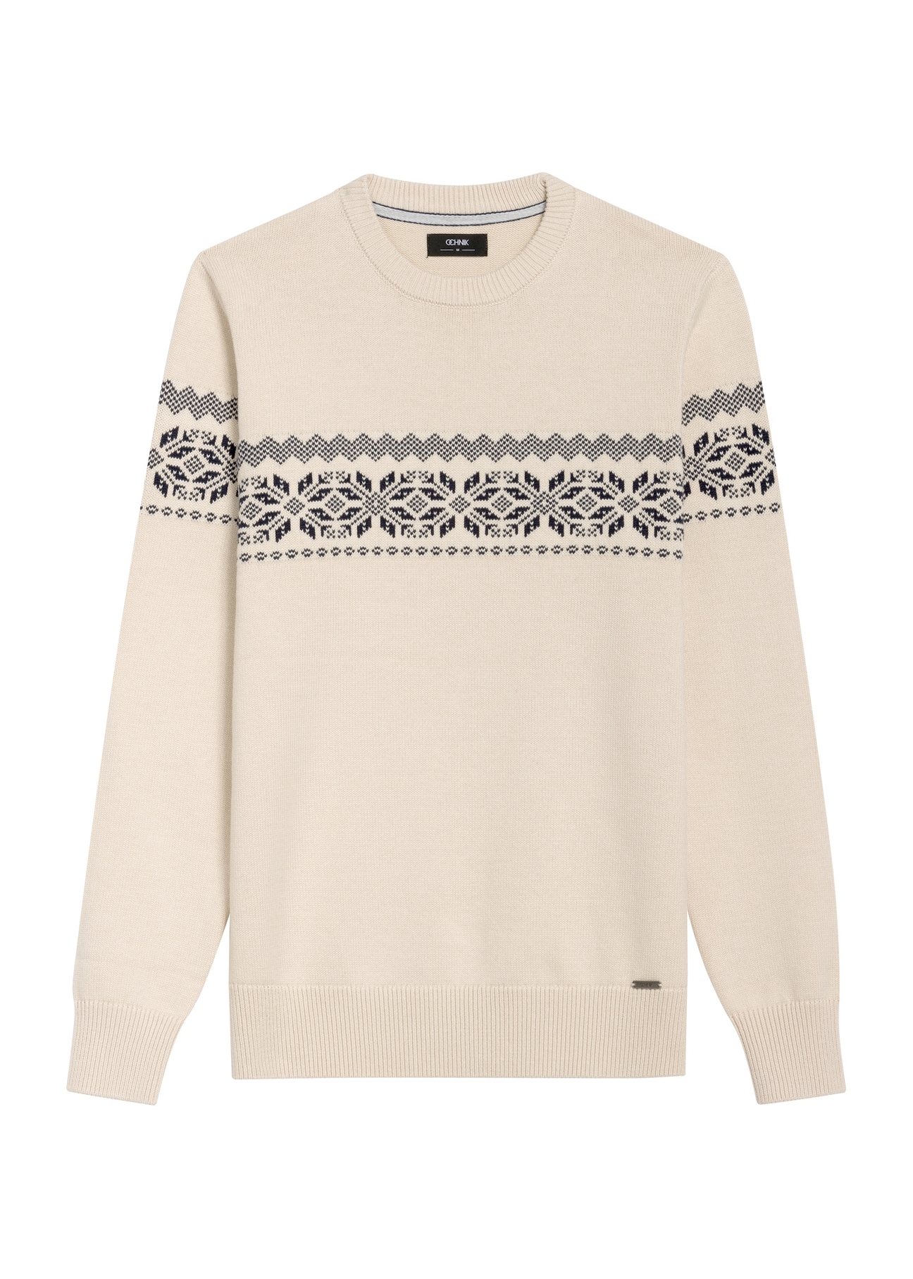 Beige men's sweater SWEMT-0177-80(Z25)