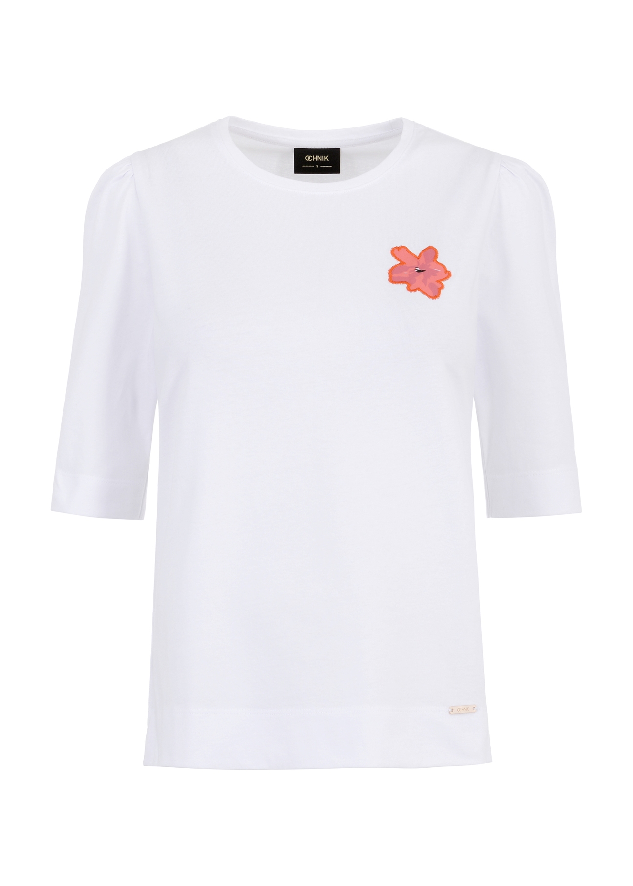 White women's blouse with buffets BLUDT-0157-11(W23)-03