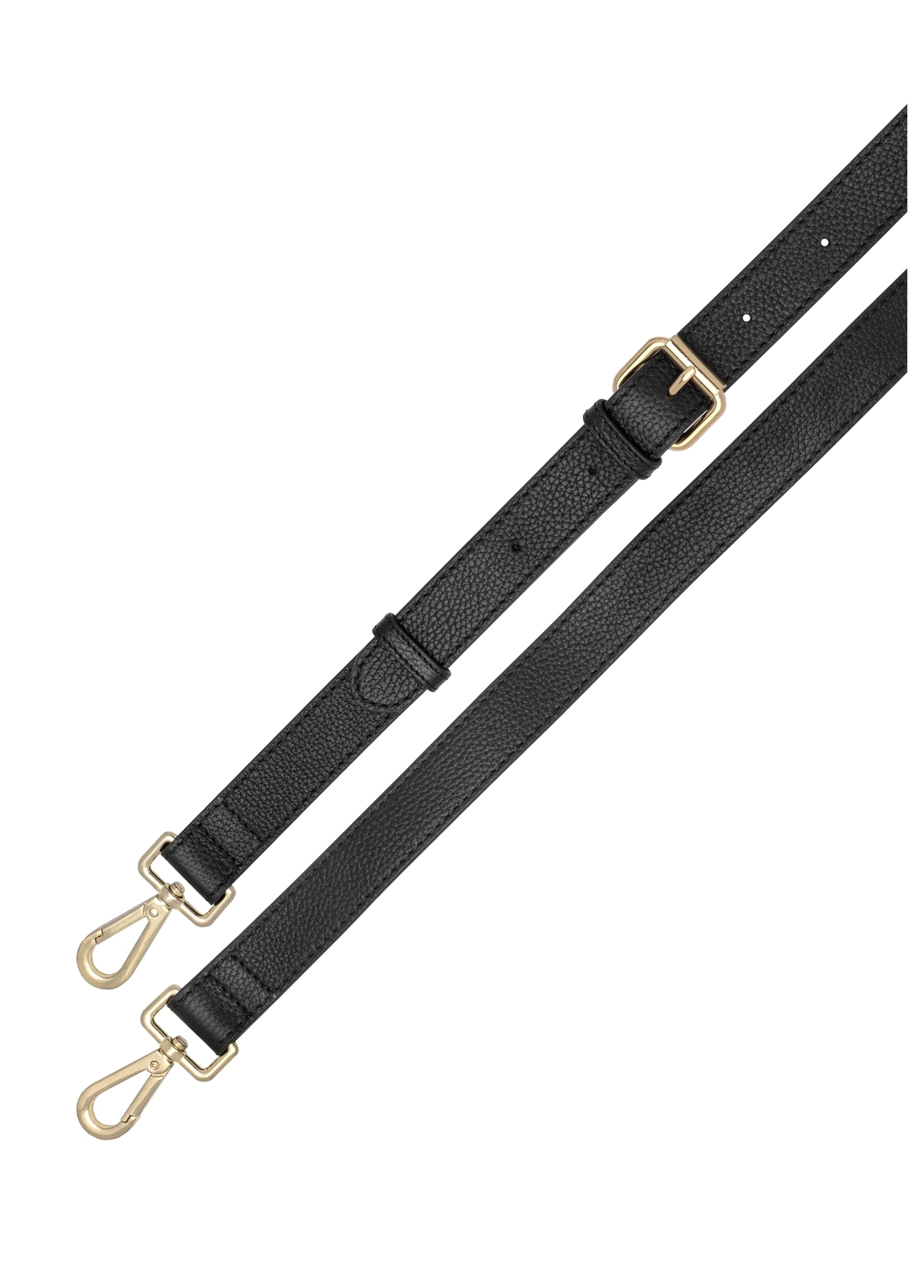 Leather black handbag TORES-1191-9I(Z26), view of the detachable strap of the product on a white background.