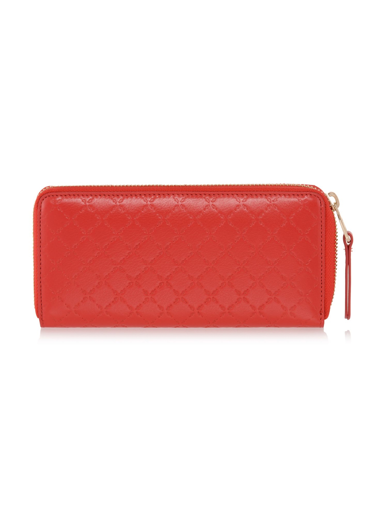 Large red wallet with embossed logo PORES-0841-42(W23)-02