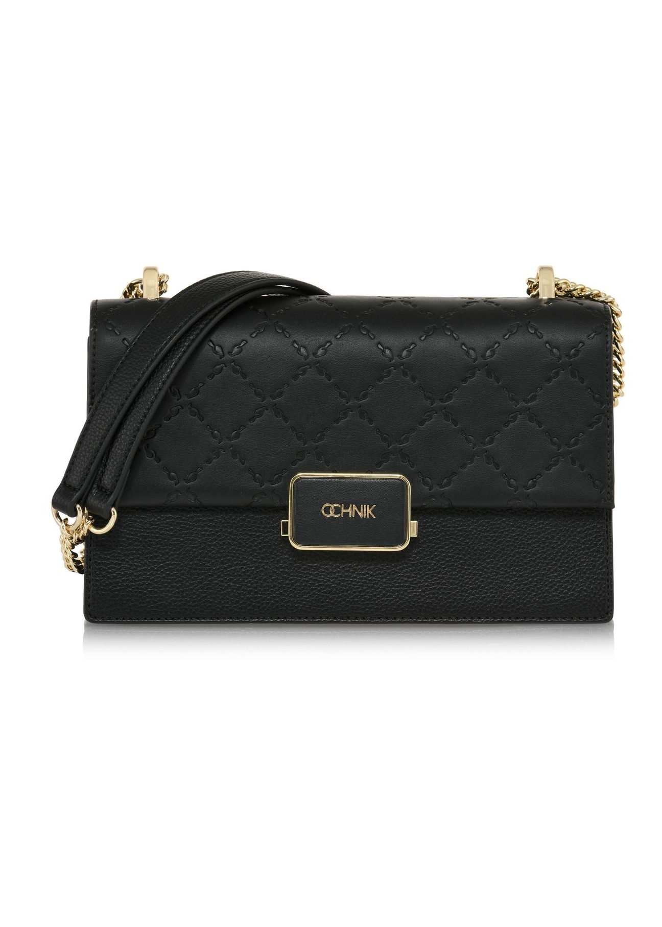 Black women's messenger bag TOREC-0984A-99(Z25) - front product view on white background.