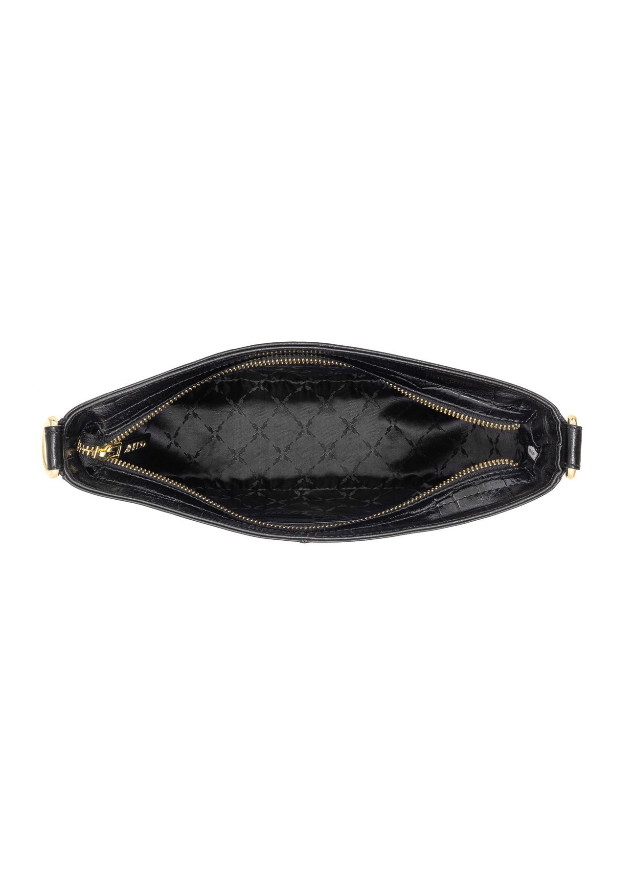Leather medium women's croco handbag TORES-1022E-99(Z25), view of the inside of the product on a white background.