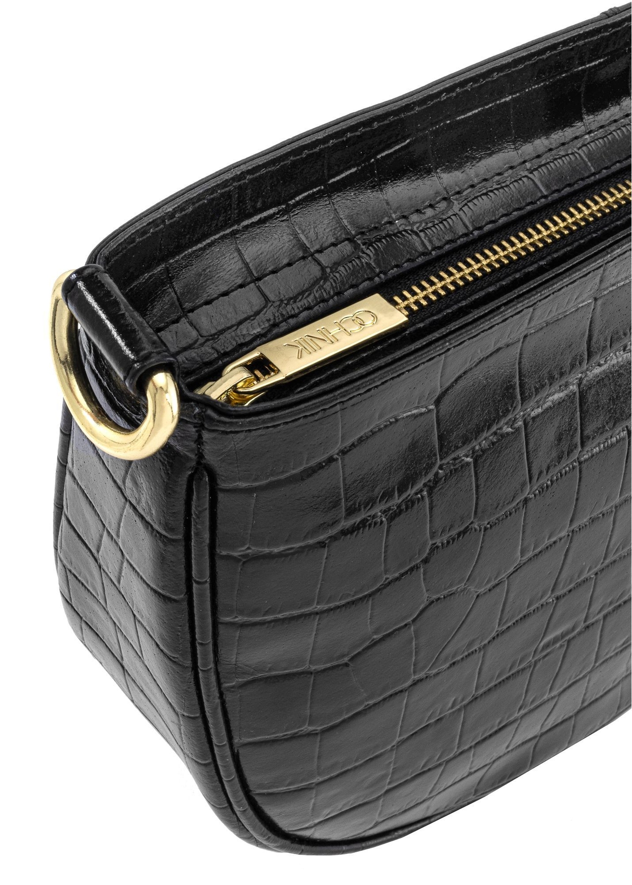 Leather medium women's croco handbag TORES-1022E-99(Z25), close-up of the product detail on a white background.