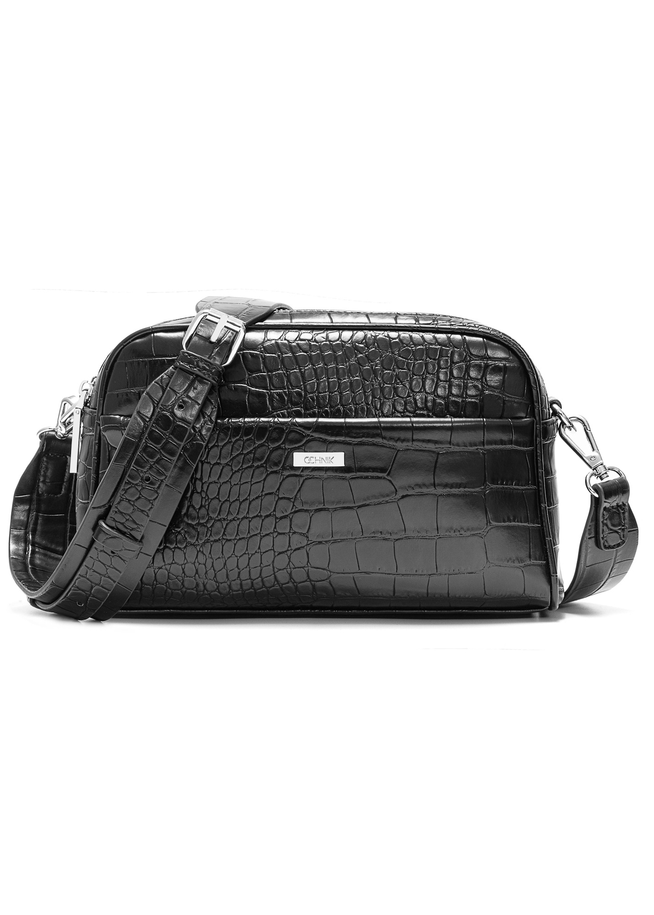 Black compact women's handbag TOREC-1069-99(Z25), front product view on white background.