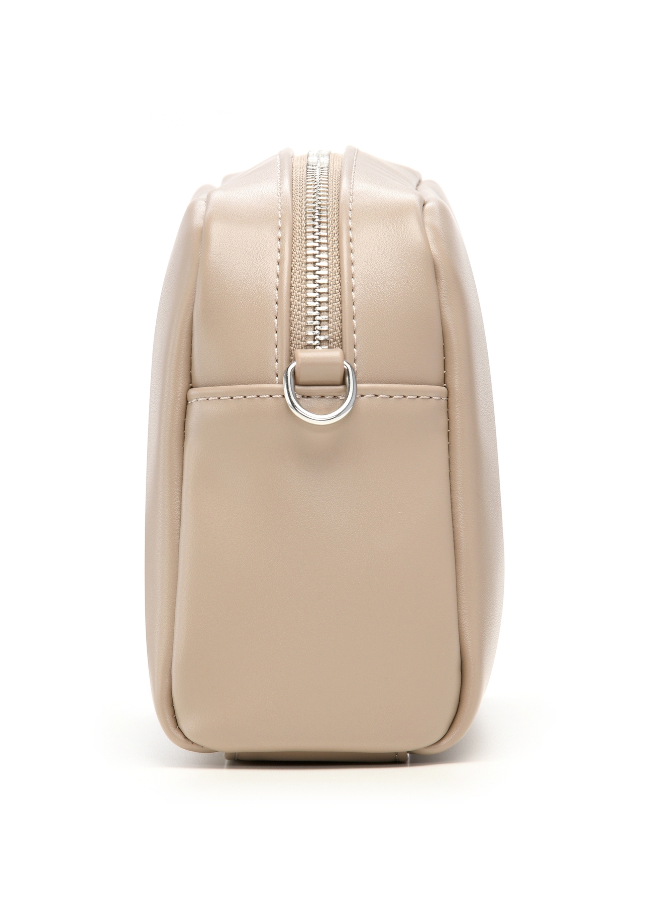 Women's shoulder bag in cool beige color TOREC-1342-1K(Z26), side view of the product on a white background.
