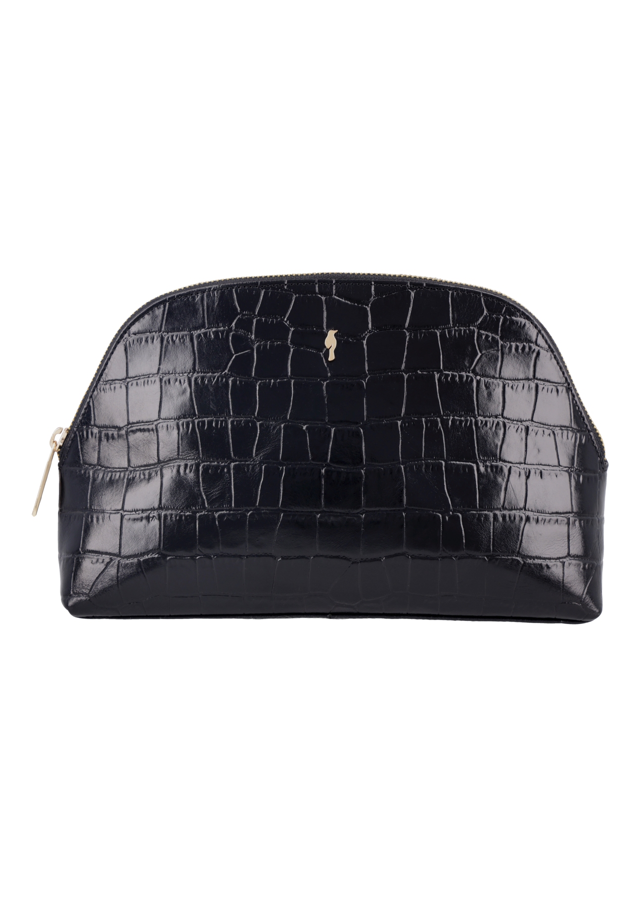 Women's croco leather cosmetic bag TORES-1439-9G(Z26), front product view on white background.