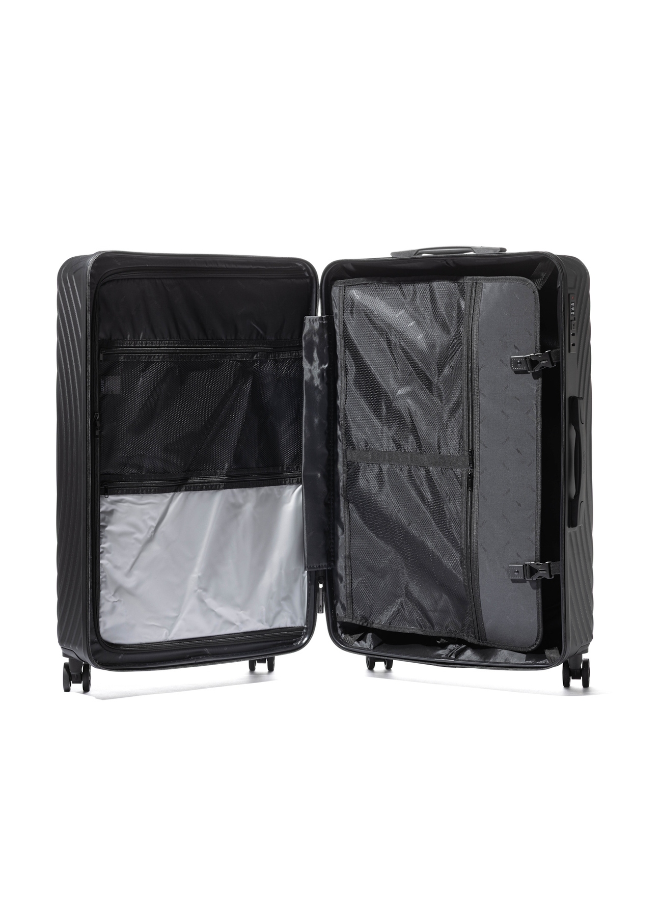 Large wheeled suitcase WALAB-0088-99-28(W26), interior view on a white background.