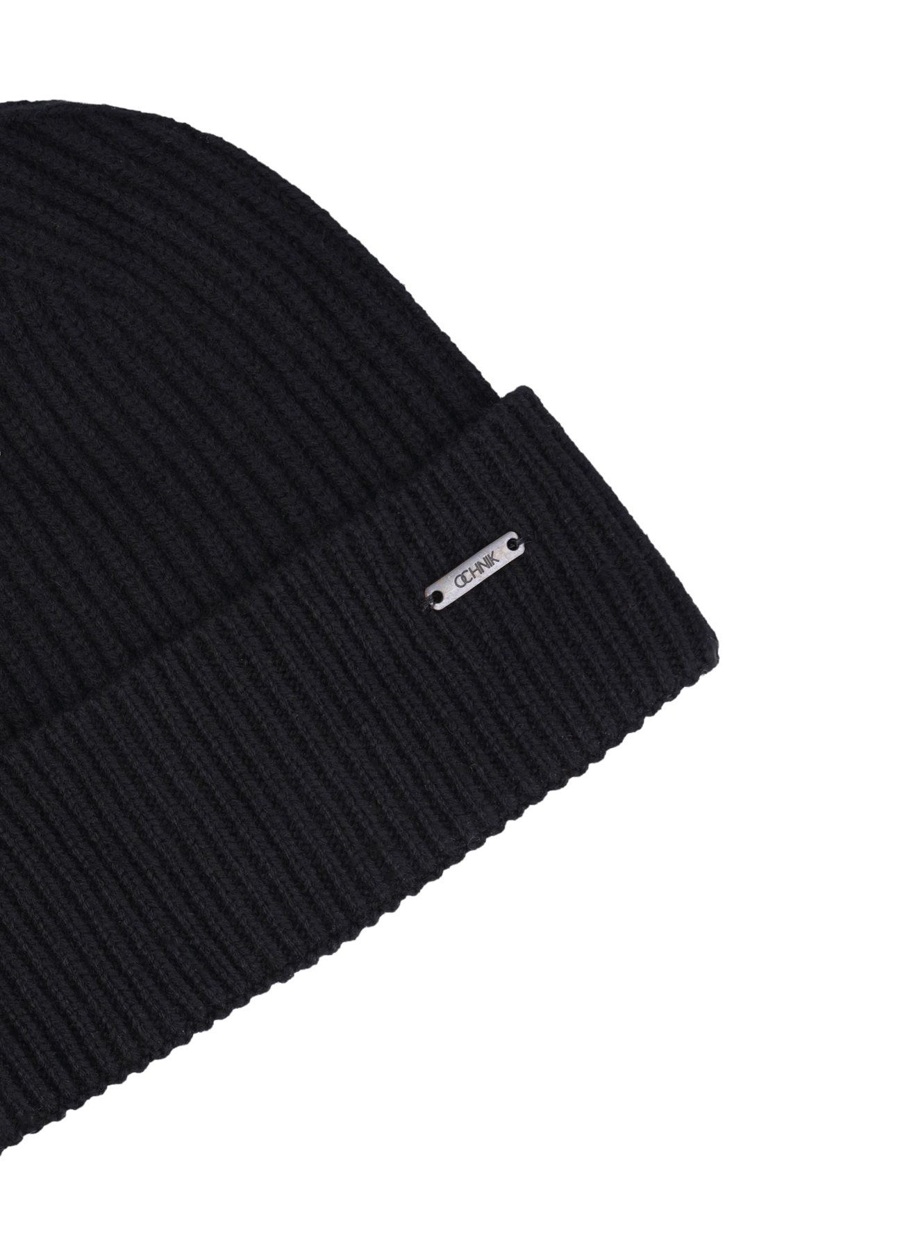 Black wool men's hat CZAMT-0085-99(Z26), close-up of the product detail on a white background.