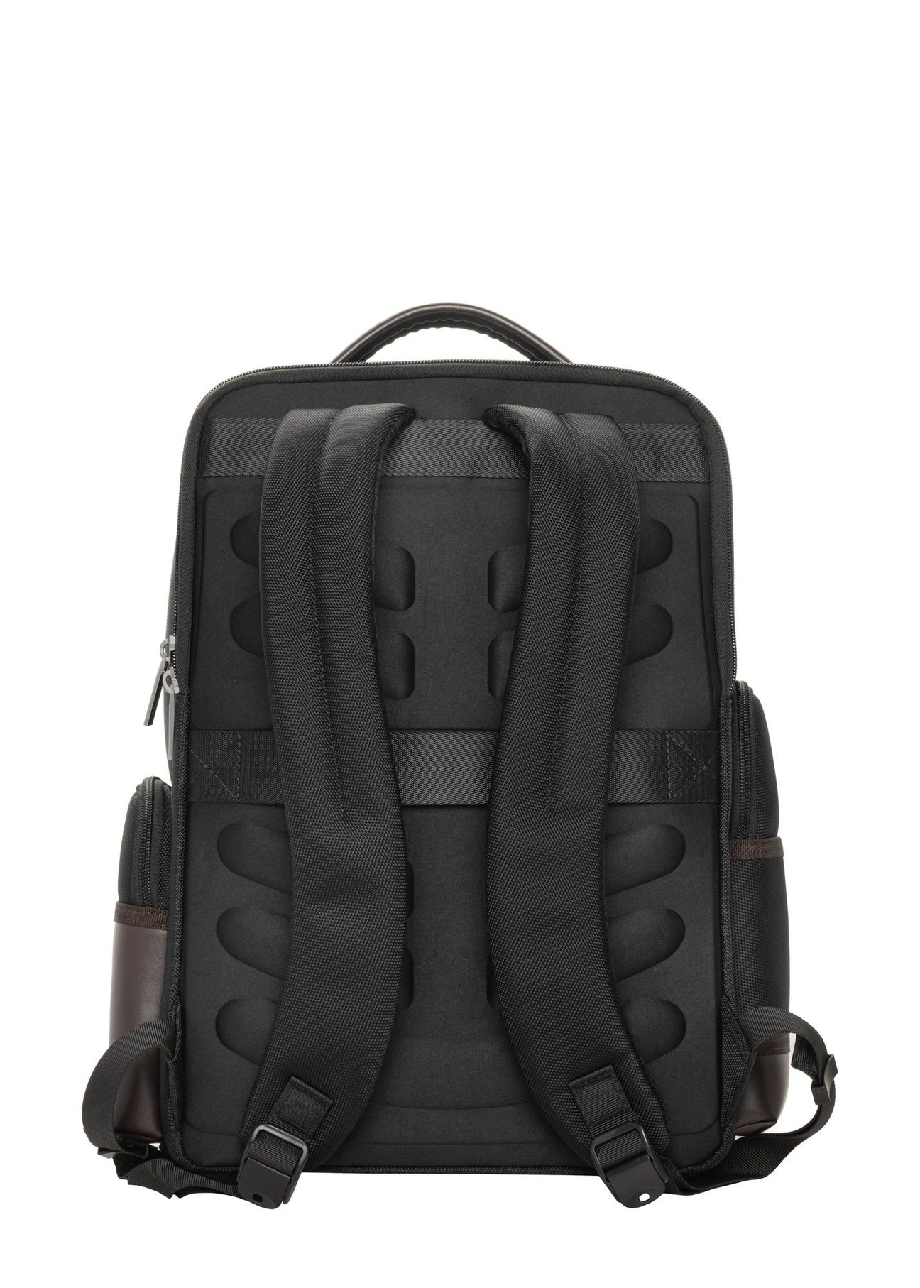 Black large men's backpack TORMN-0435-9J(Z26) - back view, on white background.