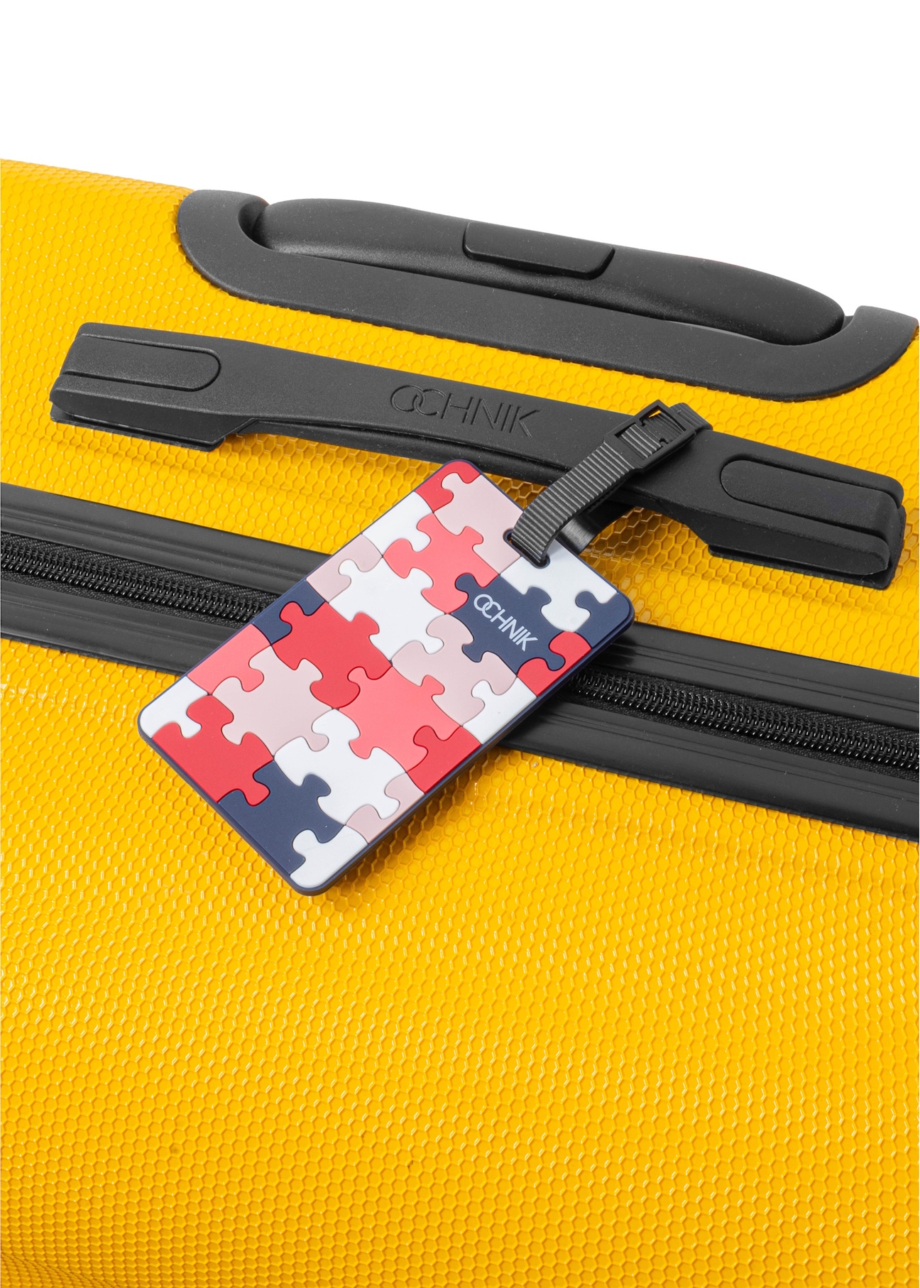 Luggage tag AW-012-0001-15(W25), product view on a suitcase on a white background.