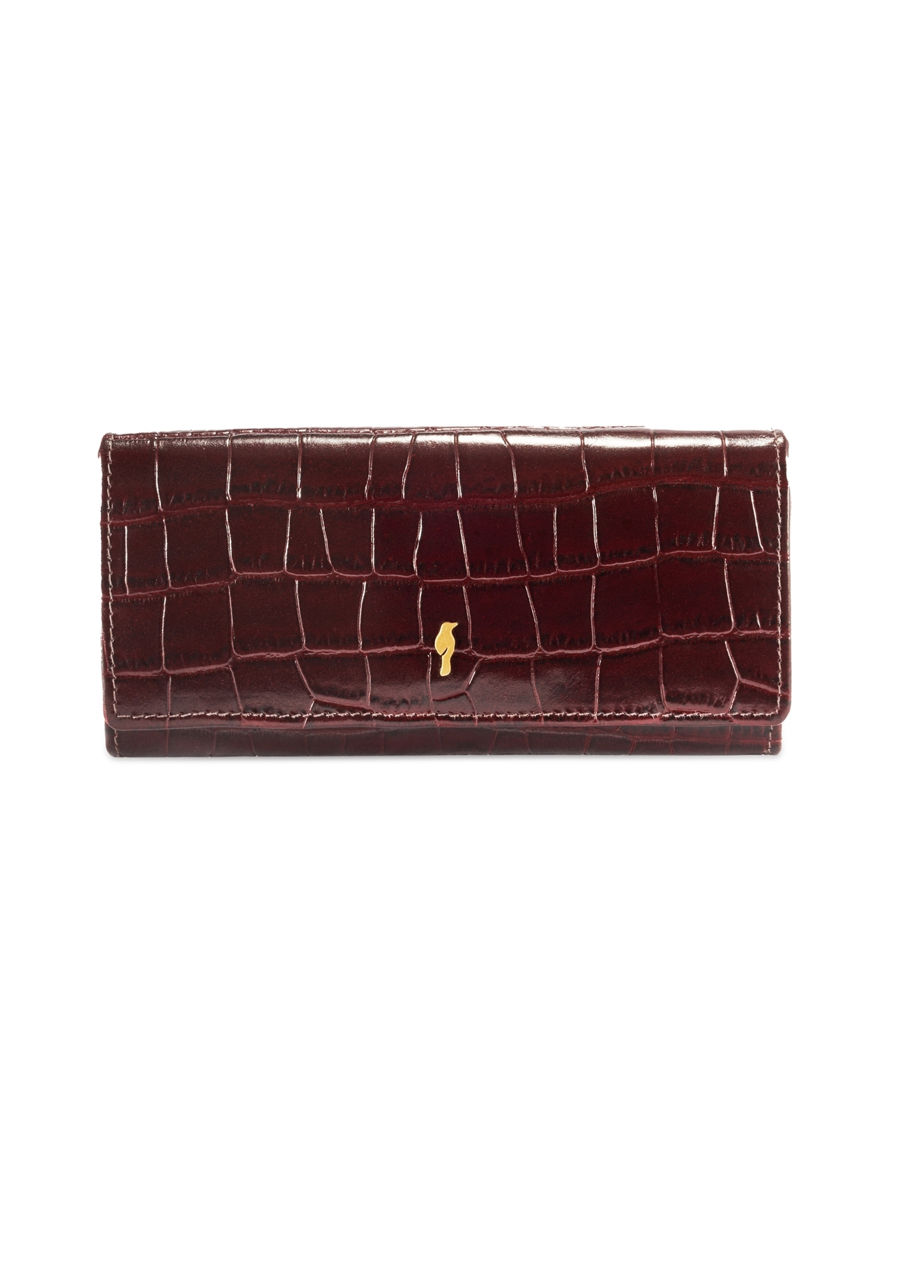 Women's leather burgundy wallet PORES-0889B-49(Z25), product view from the front on a white background.