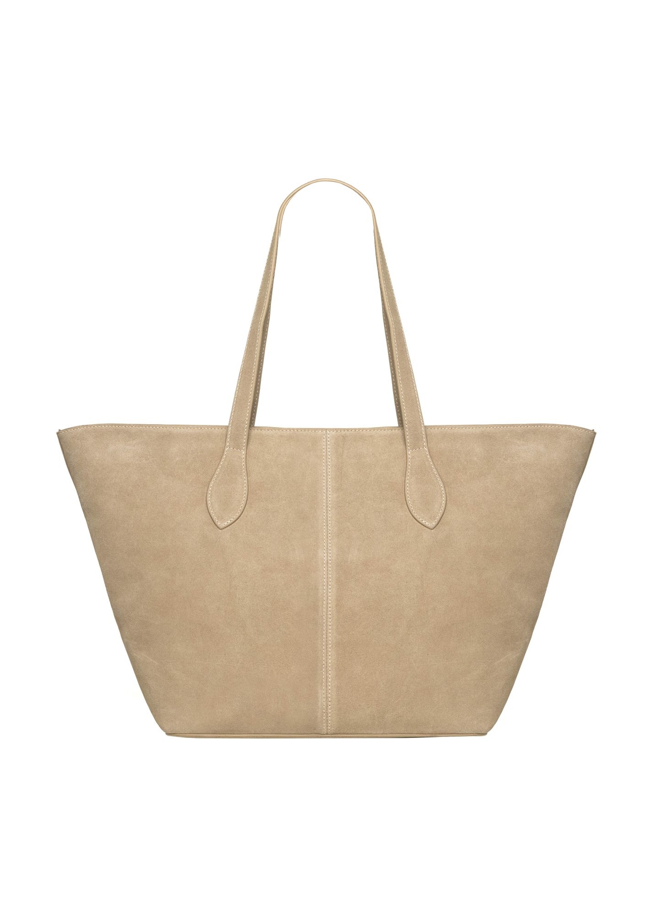 Women's shopper bag in cool beige color TORES-1407-1K(Z26) - product view from the back, on a white background.