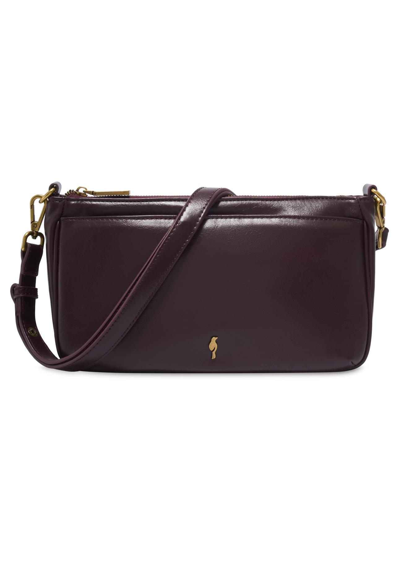Burgundy women's shoulder bag TOREC-1245-4D(Z26). Front view on a white background.