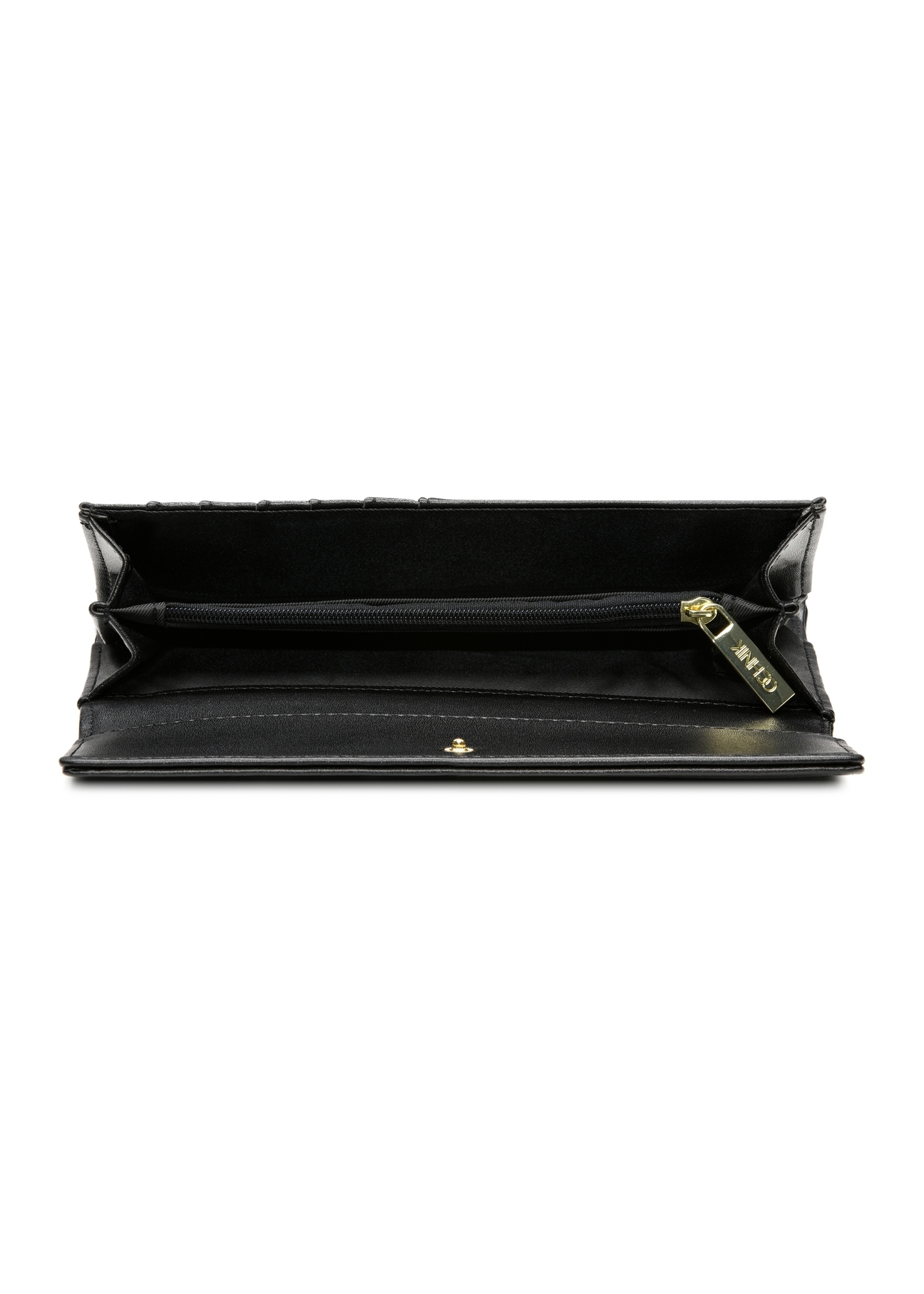 Black large women's wallet POREC-0398A-99(Z25), product view from above on a white background.