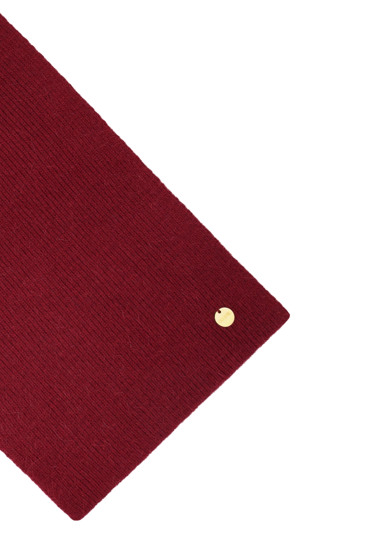 Burgundy women's scarf with viscose SZADT-0222-4D(Z26), close-up of the product detail on a white background.