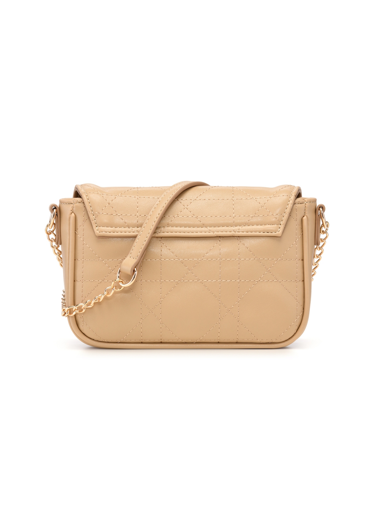 Beige small messenger bag TOREC-1254-1P(Z26), back view of the product on a light background.