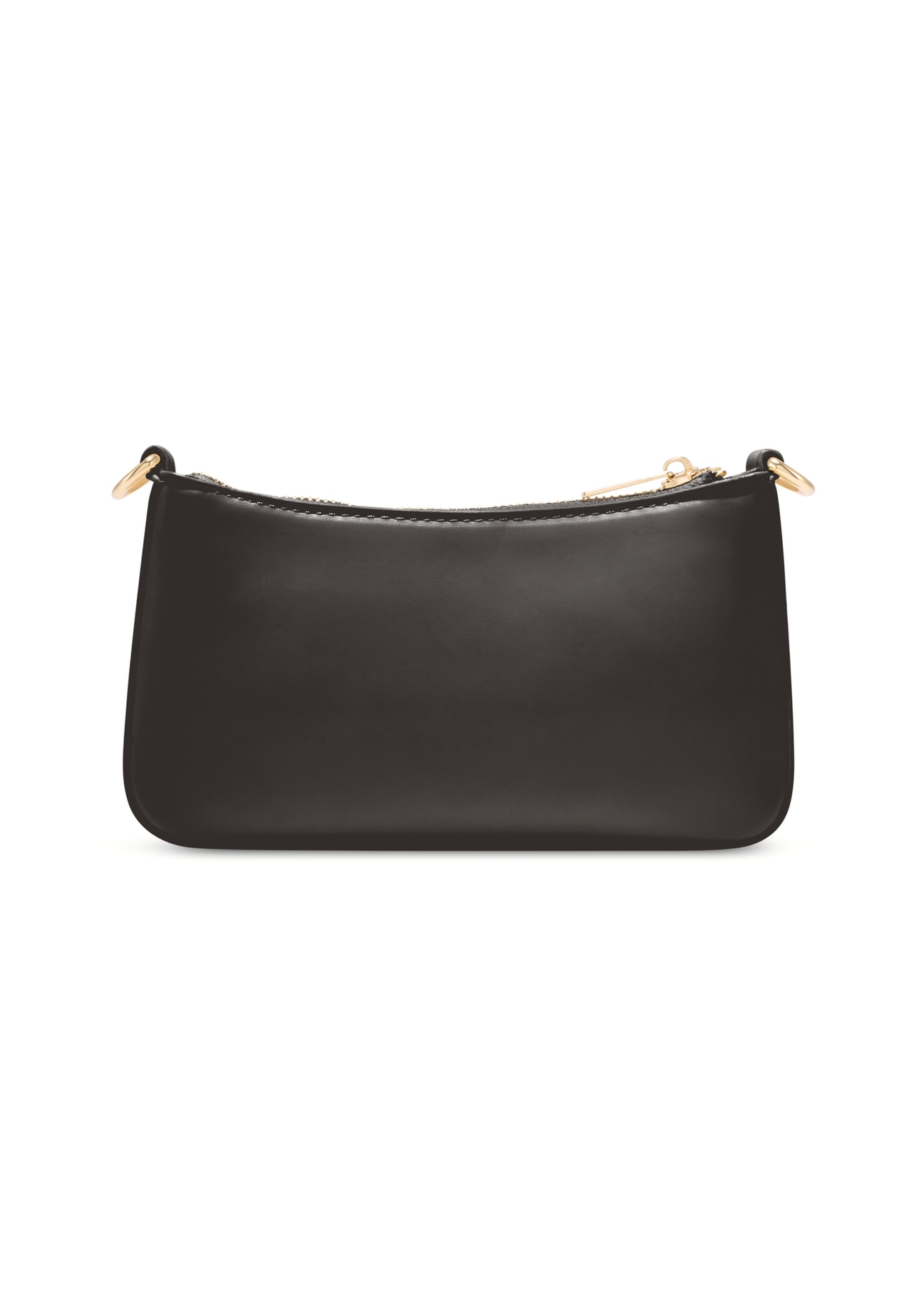 Small black women's handbag TOREC-1188-99(W26), product view from the back on a white background.