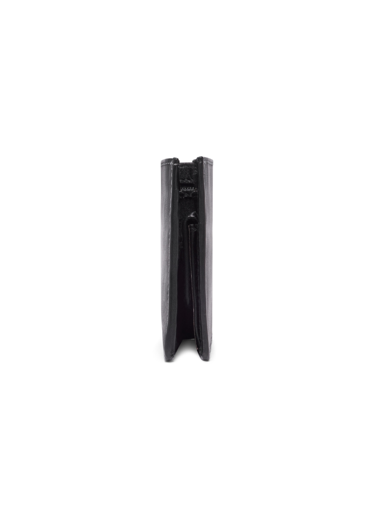 Black men's leather wallet PORMS-0699-99(Z26), side view of the product on a light background.