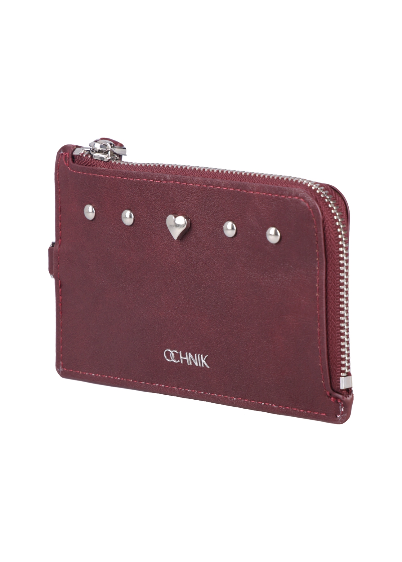 Burgundy women's wallet POREC-0447-4D(Z26), diagonal product view on white background.