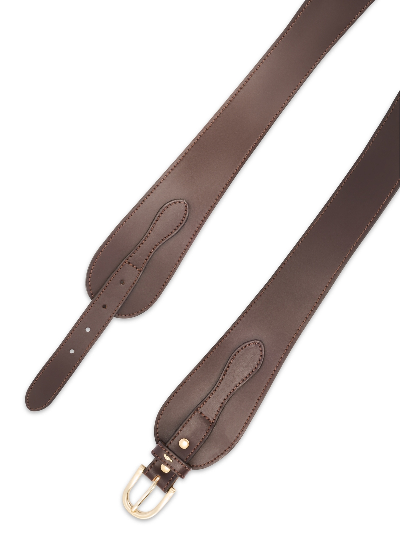 Brown leather women's belt PASDS-0330-90(Z25)