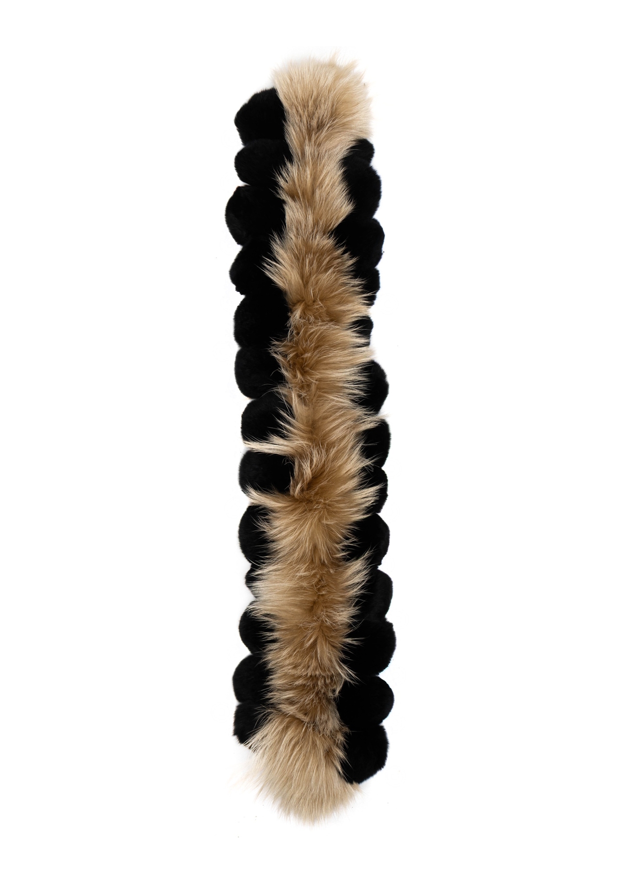 Women's natural fur stole SZADF-0029A-9J(Z26), front view on a white background.