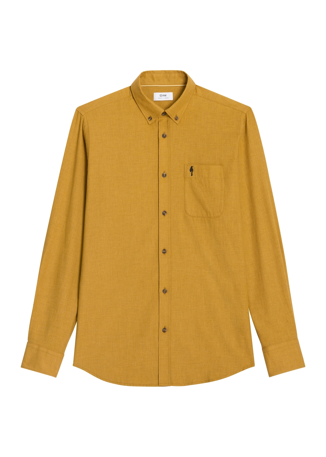 Men's mustard shirt KOSMT-0299A-2D(Z26)