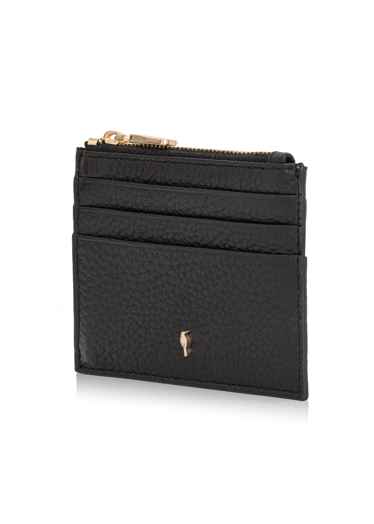 Small women's leather wallet PORES-0806R-99(Z25) diagonal view on white background.