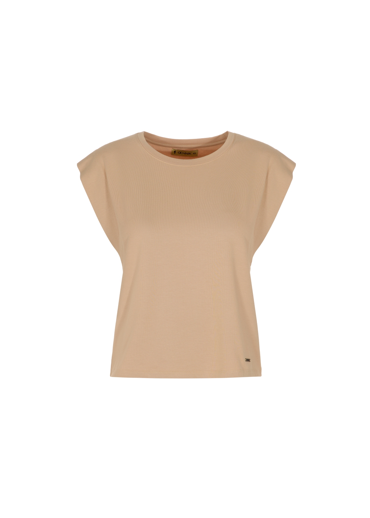 Beige Women's Basic T-shirt TSHDT-0085-80(W22)-03