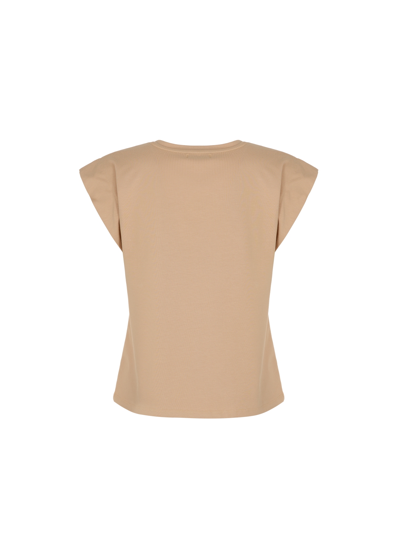 Beige Women's Basic T-shirt TSHDT-0085-80(W22)-04