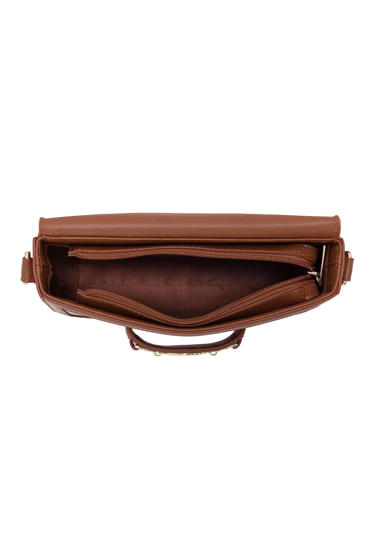 Small postbag in cognac color TOREC-0896-87(W24)-05