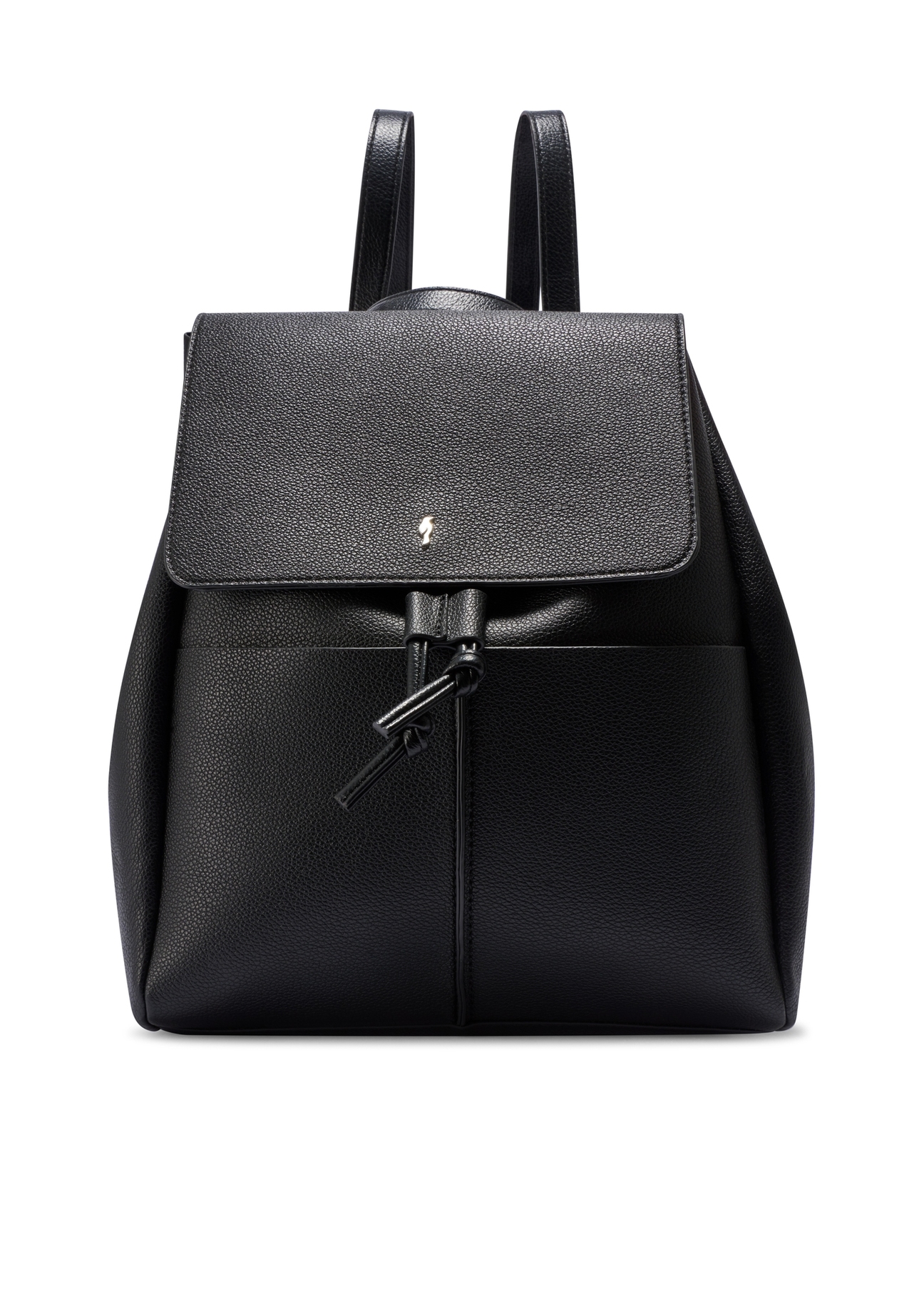 Black medium women's backpack TOREC-1132-99(W26) - front product view, on white background.