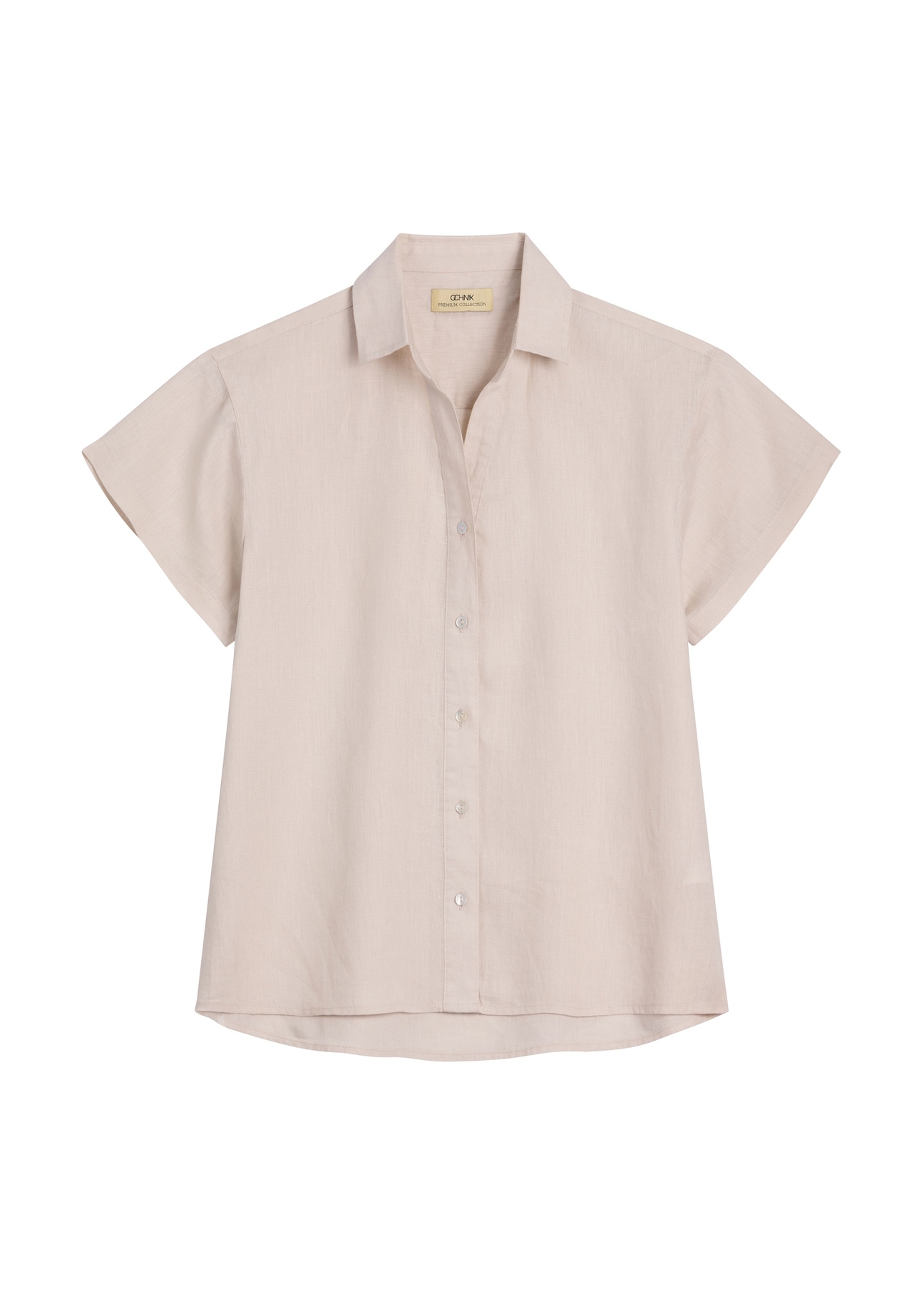 Beige linen women's shirt KOSDT-0187-1A(W26)