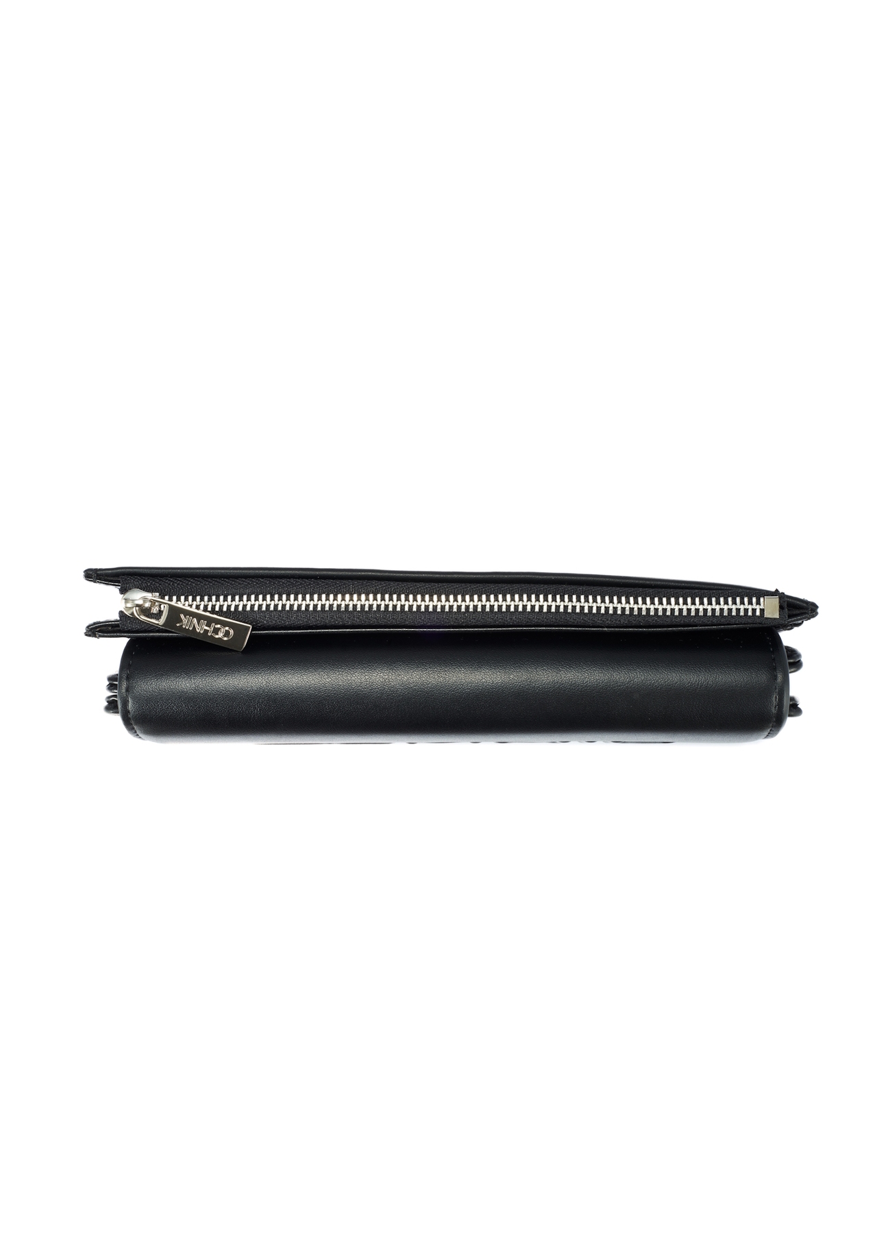 Black large women's wallet with logo POREC-0361A-99(W25)