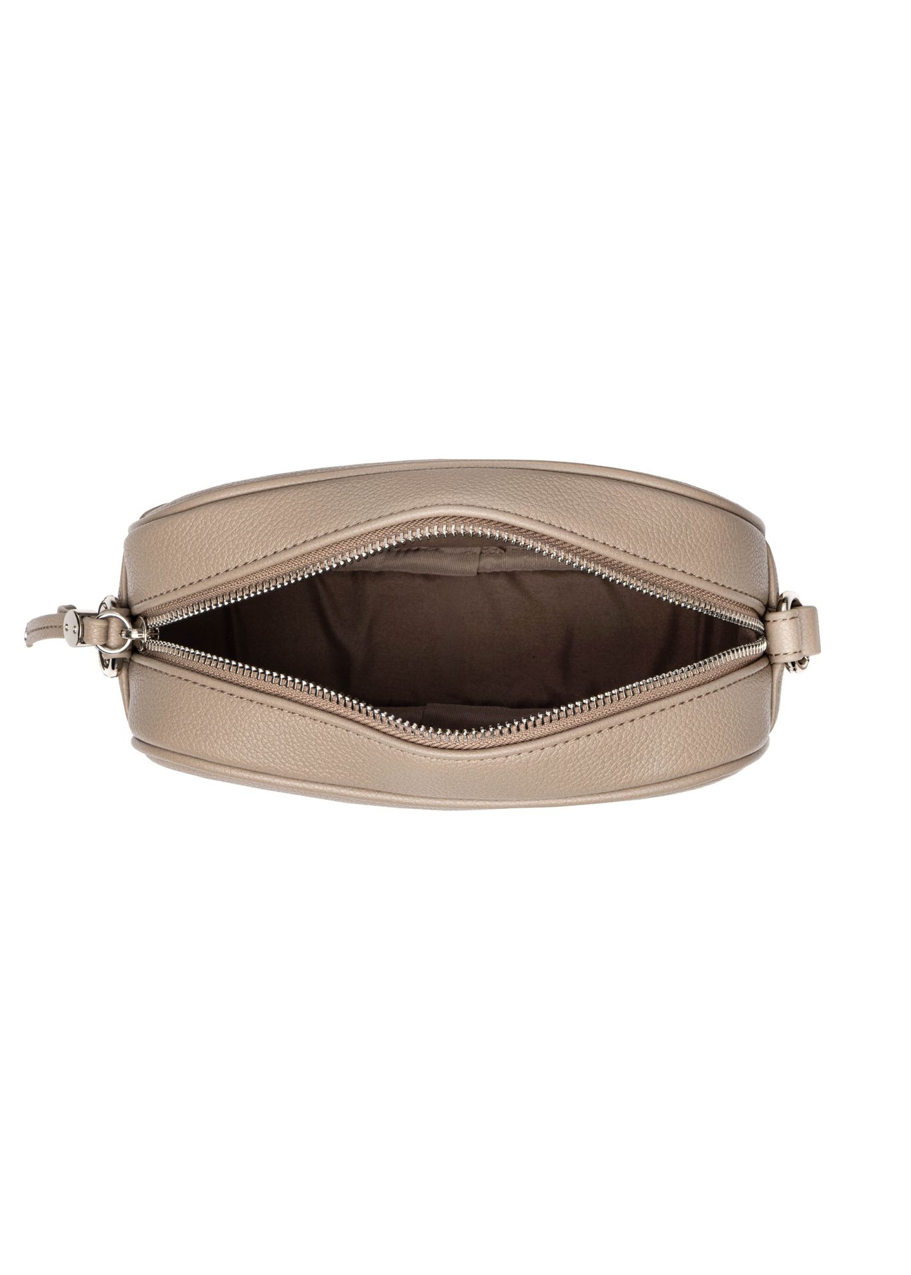 Beige small women's handbag TOREC-1285-1B(Z26) - product view from above, on a white background.