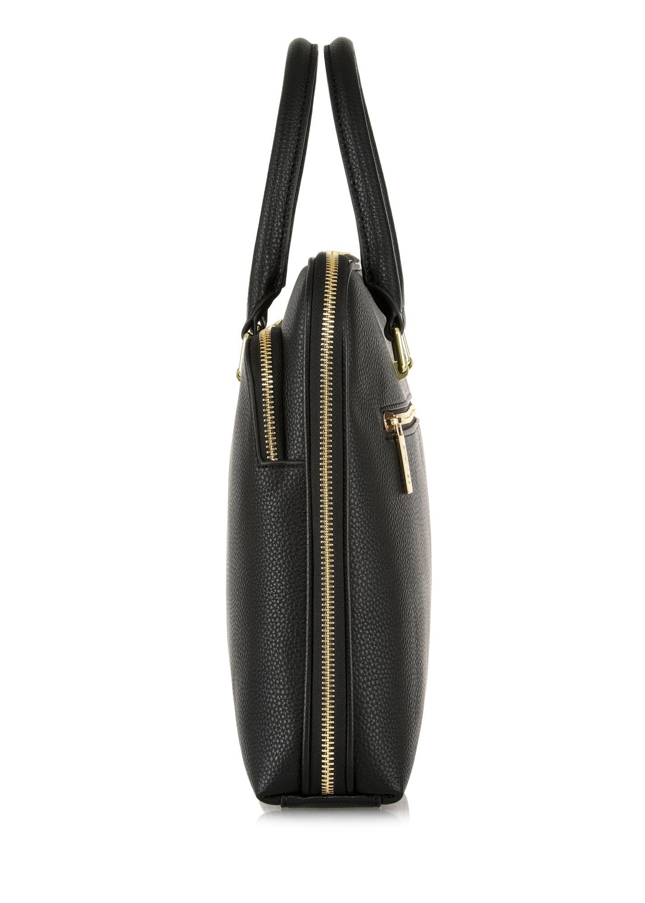 Black women's laptop bag TOREC-0978A-99(Z25) - side product view on white background.