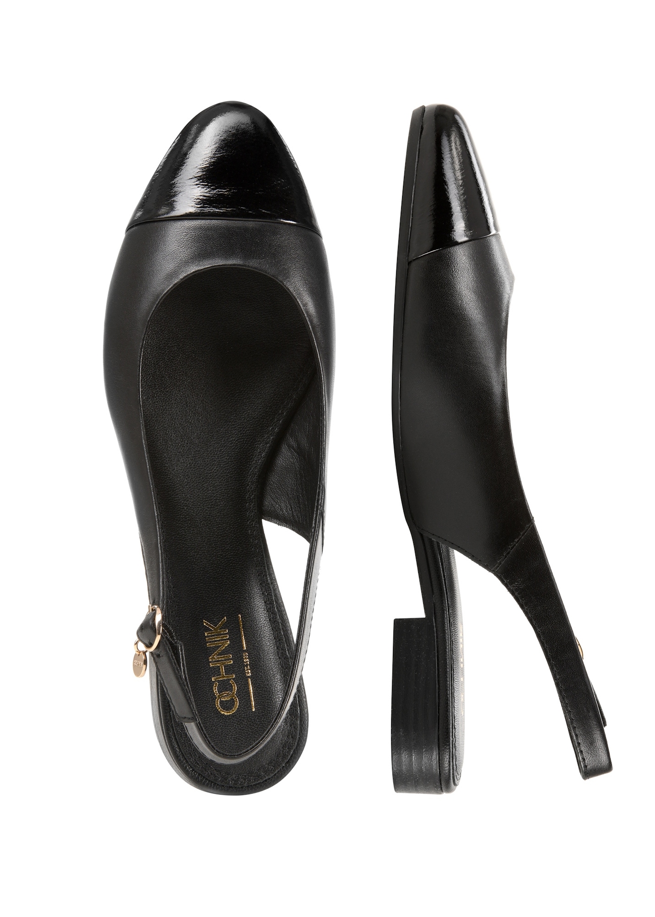 Leather black ballet flats BUTYD-1052A-99(W26), top view of the product on a white background.