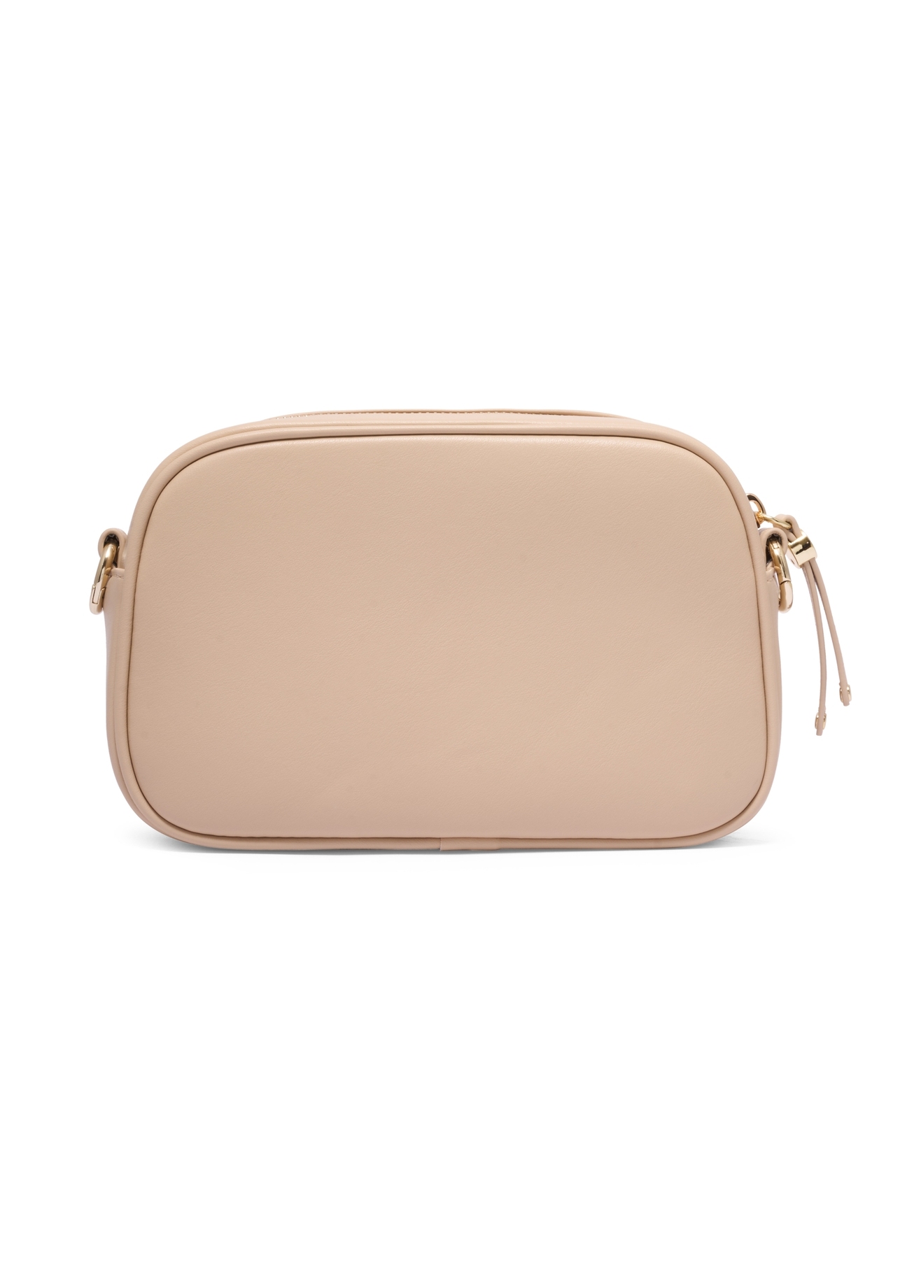Beige small women's handbag TOREC-1285-1B(Z26) - product view from the back, on a white background.