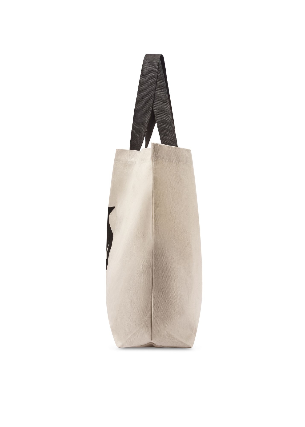 Cream cotton bag TOREN-0136-0C(W26) - side view of the product, on a white background.