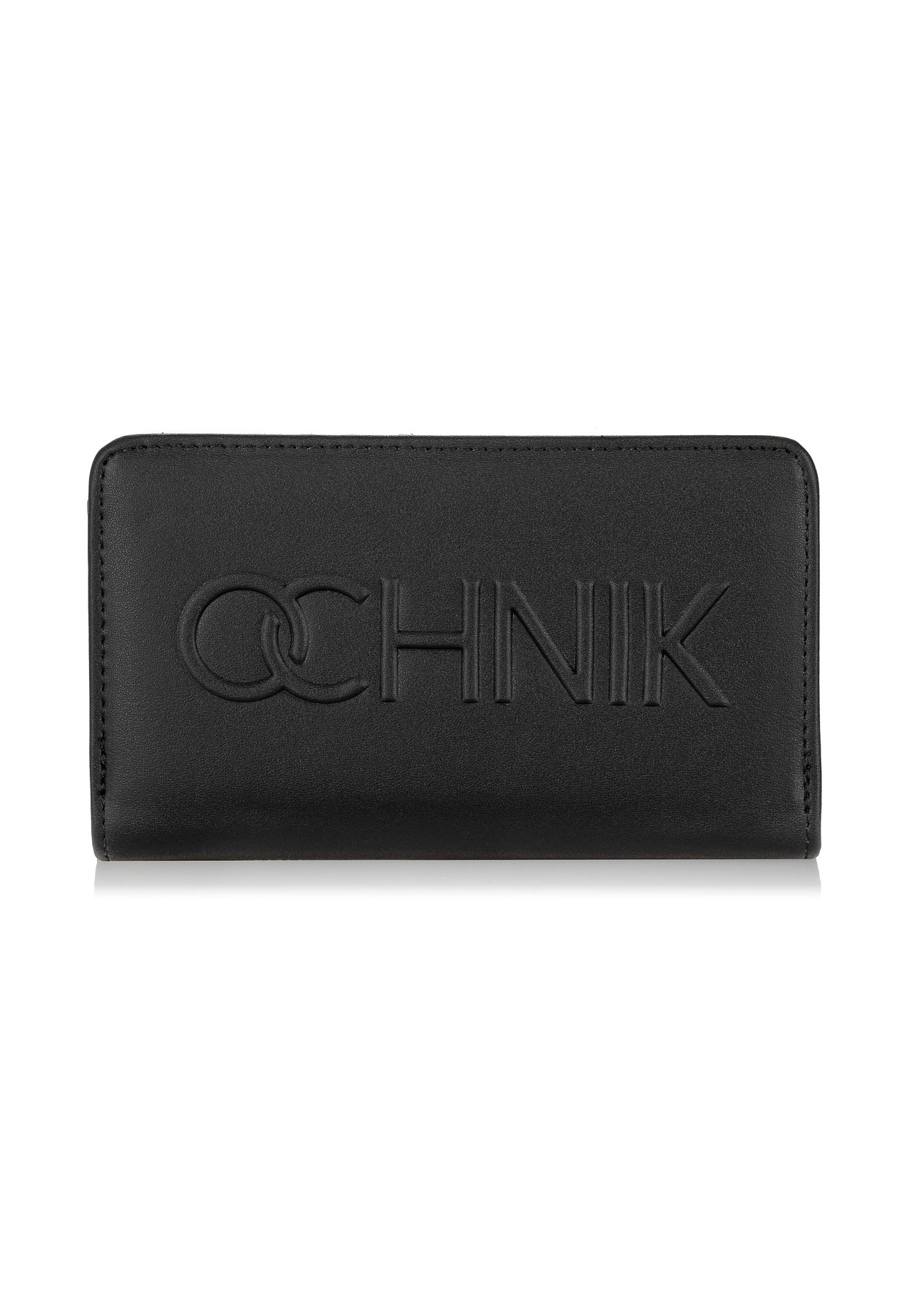 Black women's wallet with logo POREC-0362-99(W24)-01