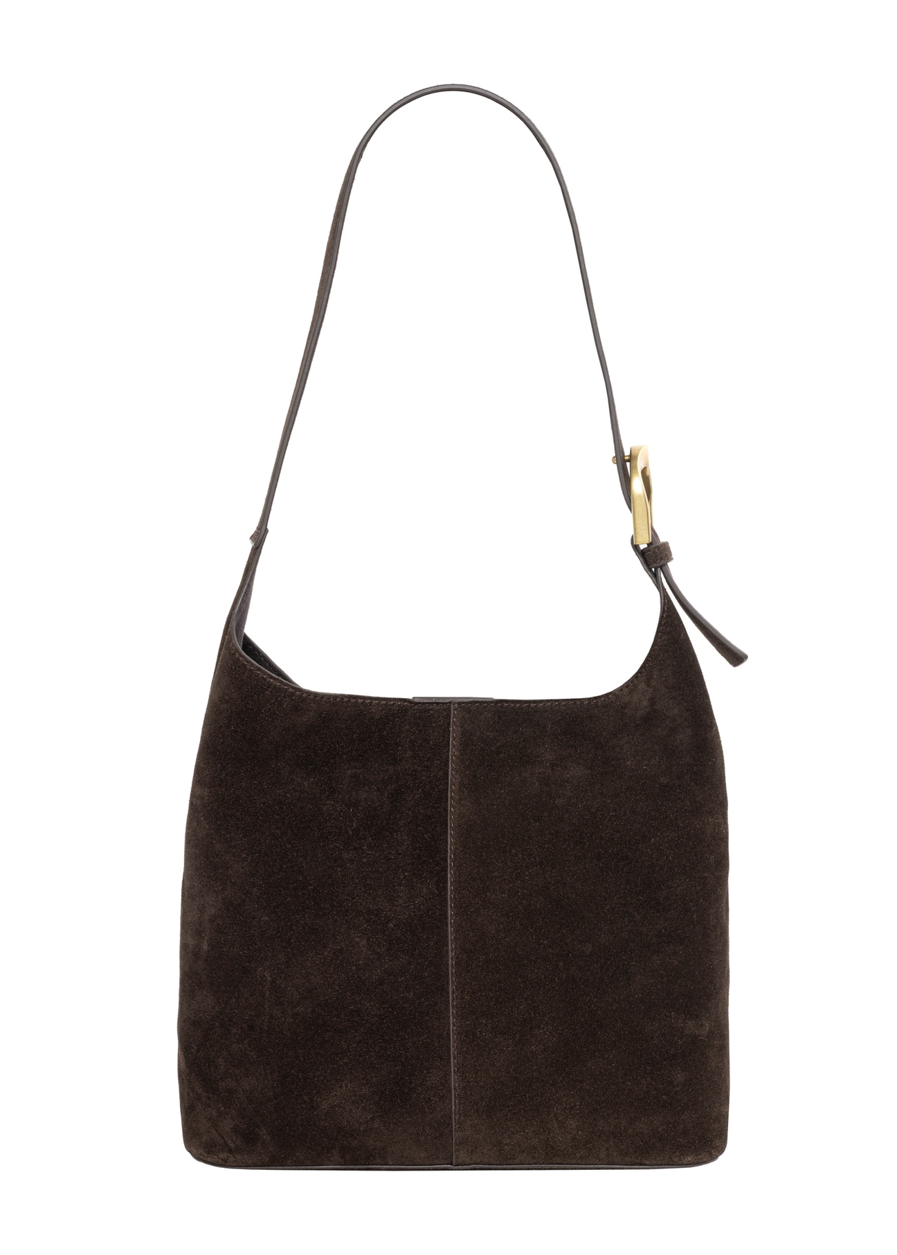 Brown suede women's handbag TORES-1421-1I(Z26), product view from the back on a white background.