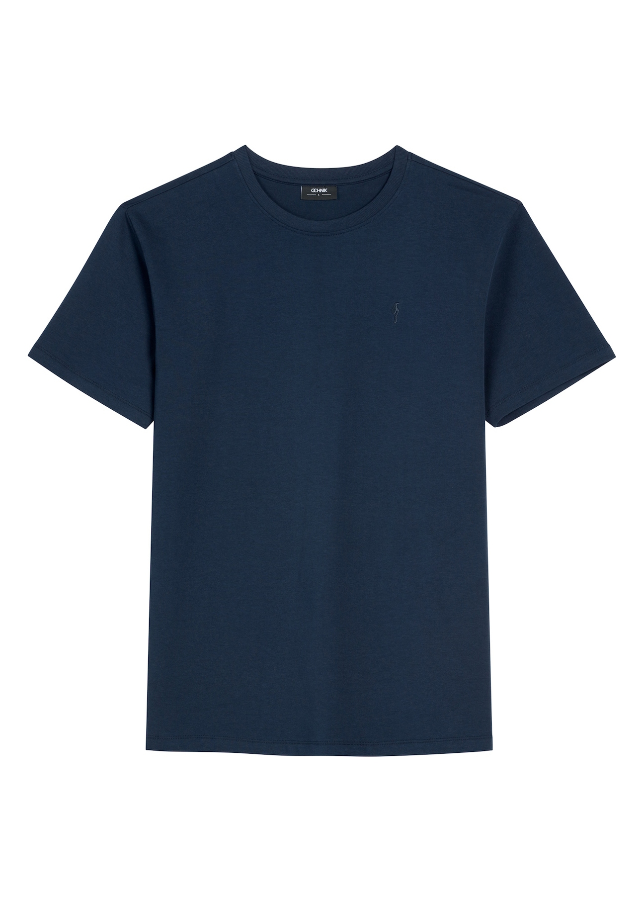 Navy blue men's T-shirt TSHMT-0120-7E(W26), front product view on white background.