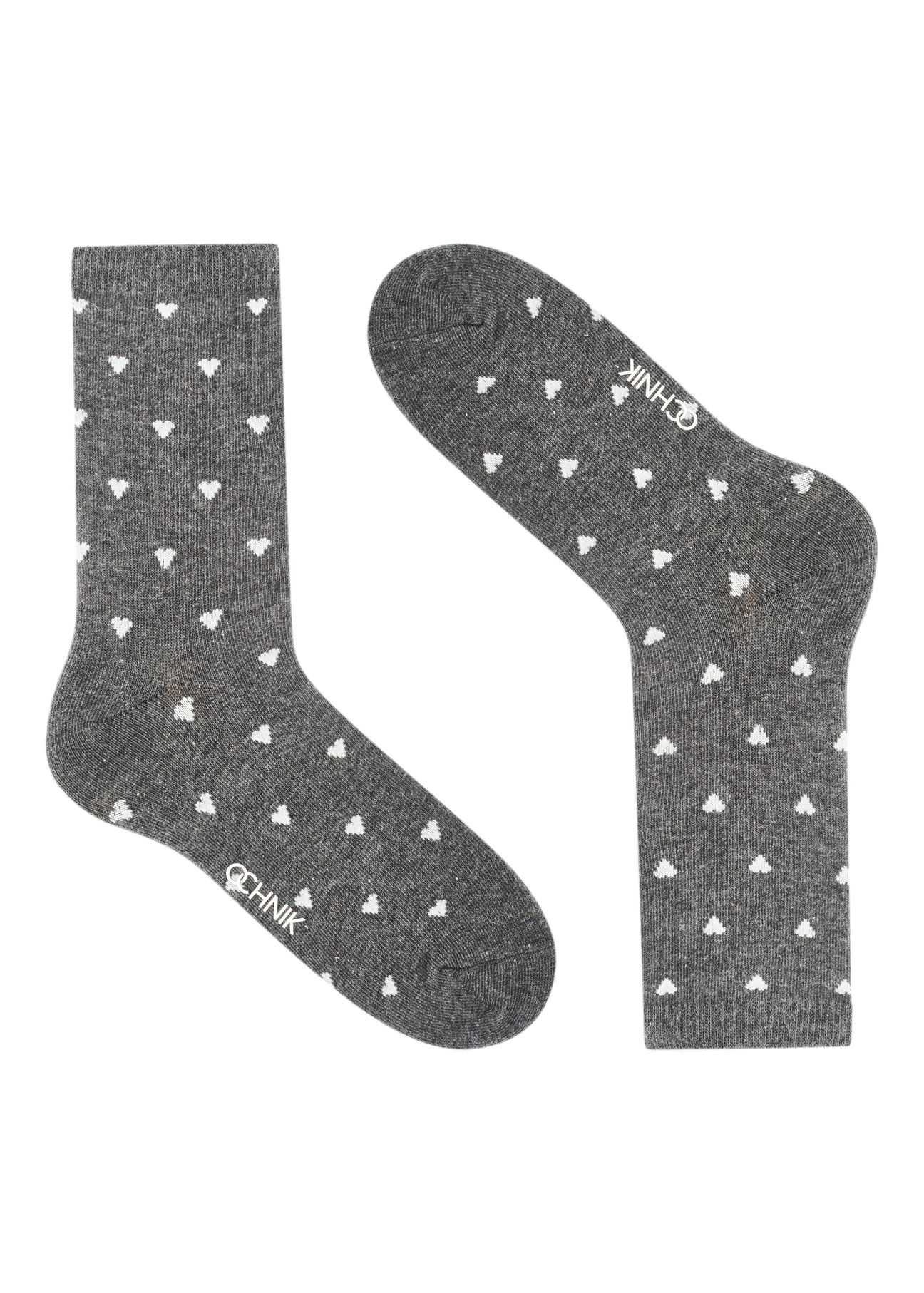 Set of gray women's socks ZESDT-0033-91(Z25), view of one pair of the product on a white background.