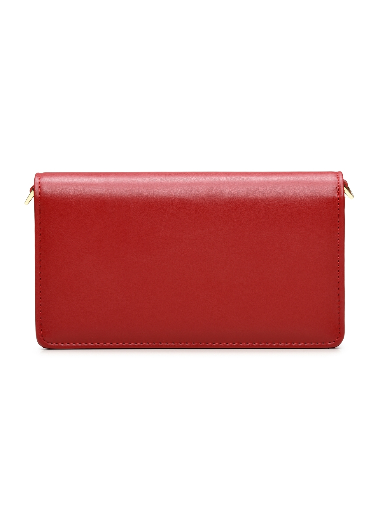 Red small clutch bag POREC-0427-42(Z25) product view from the back on a white background.
