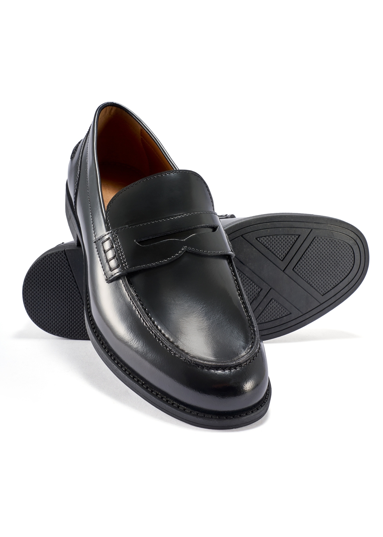 Men's black leather moccasins BUTYM-0538-99(W26)