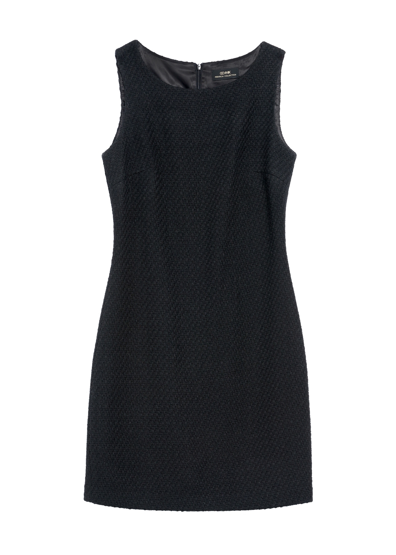 Women's short black dress SUKDT-0244-99(Z25), front product view on white background.