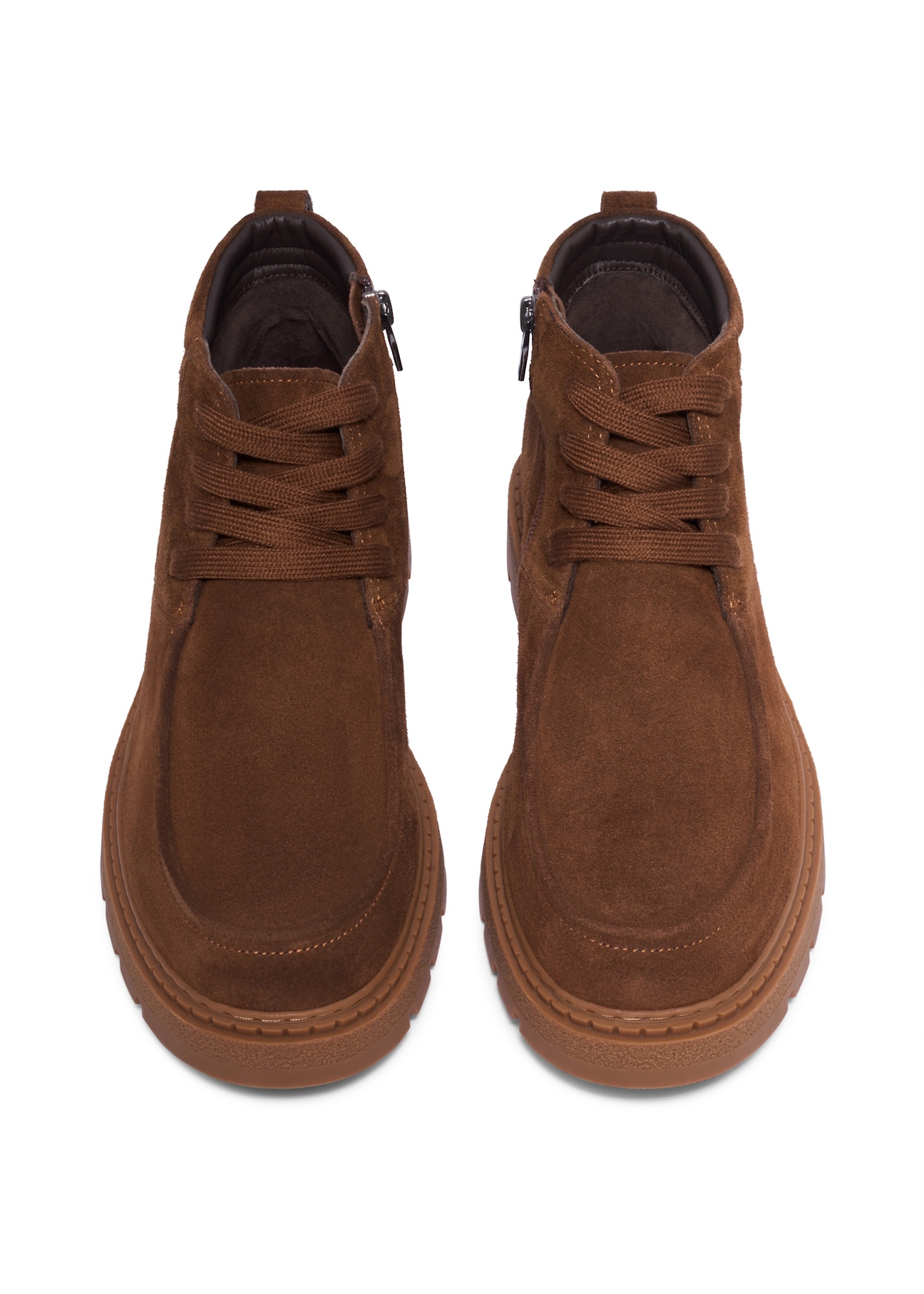 Light brown suede men's ankle boots BUTYM-0561-1G(Z26), front product view on white background.