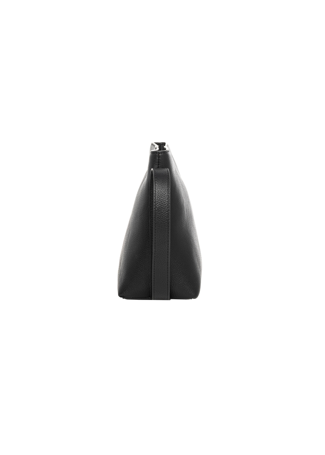 Black leather women's shoulder bag TORES-1386-9I(Z26), product view from the side on a white background.