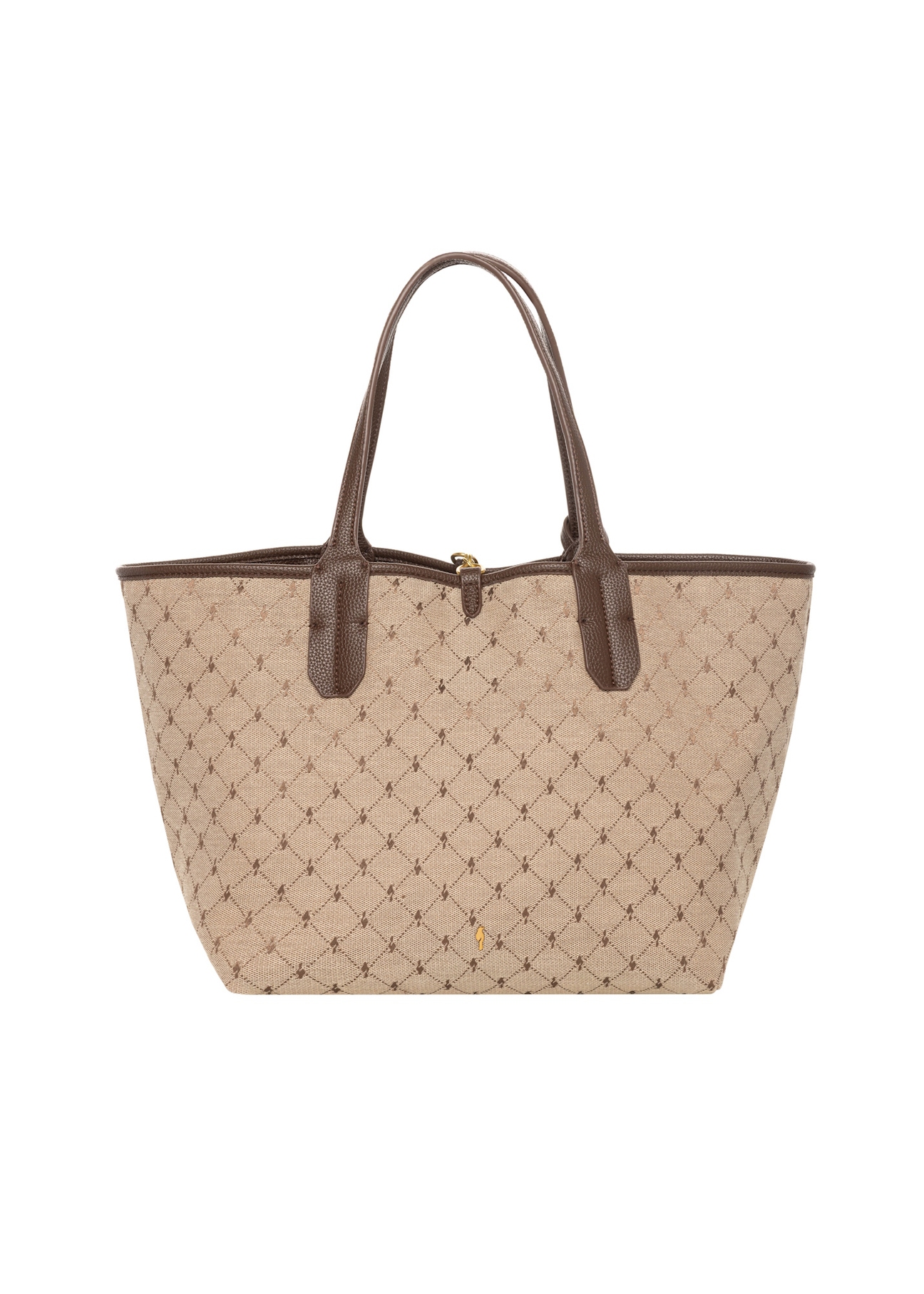 Reversible women's handbag with monogram TOREN-0359-1B(Z26), front view on a white background.