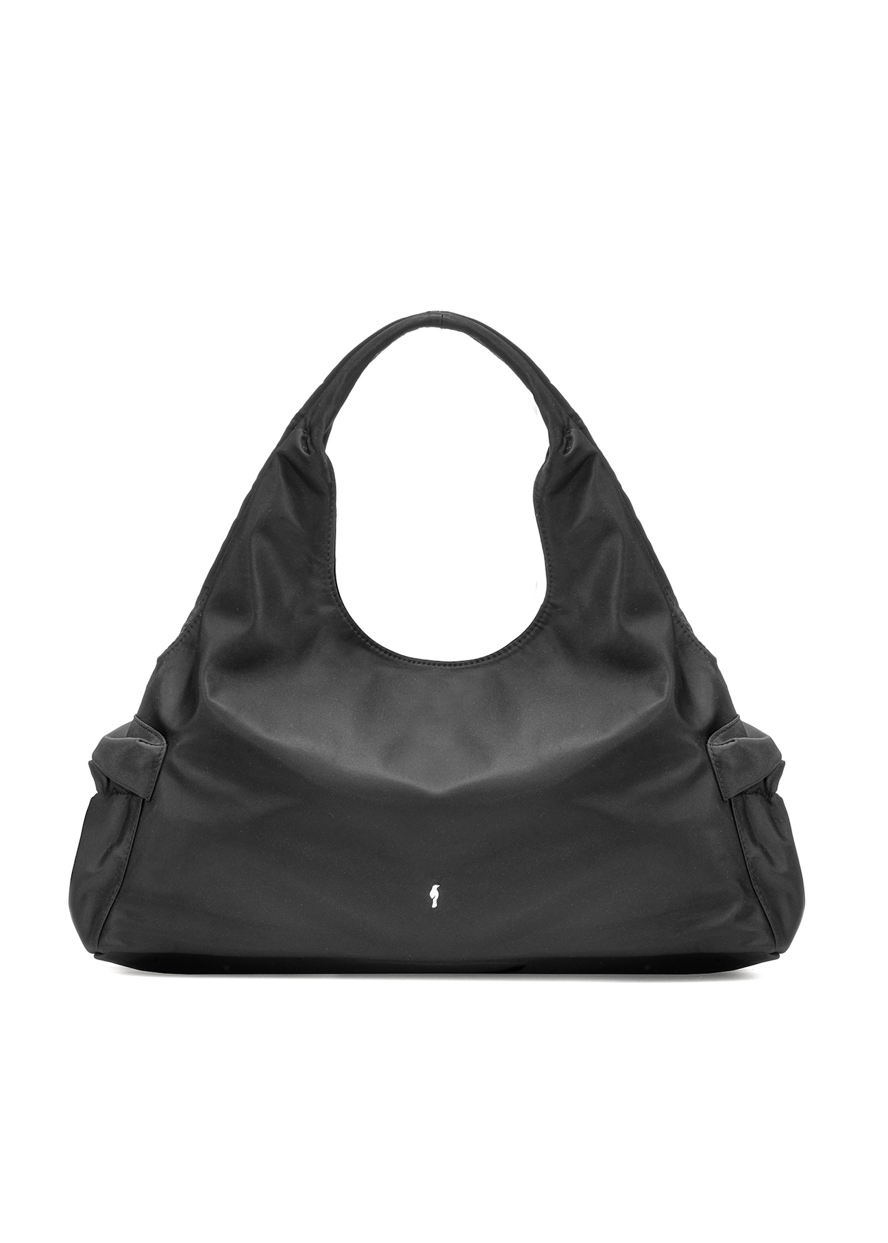 Black fabric women's handbag TOREN-0330-99(Z25), front product view on white background.